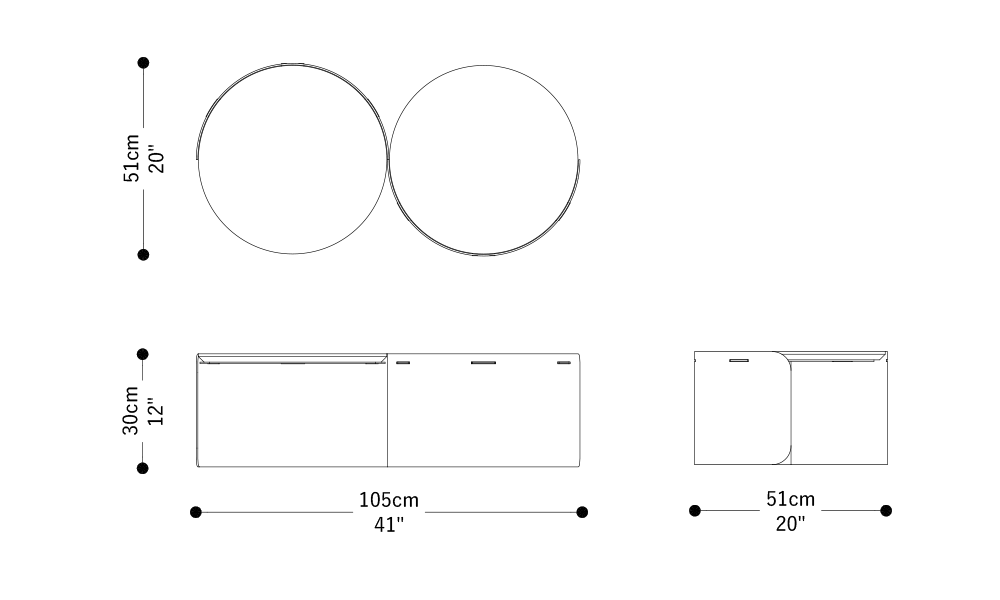 Image of the main dimensions of the product